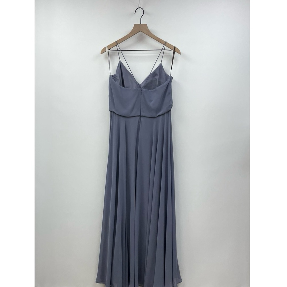Jenny Yoo Slate Blue Spaghetti-Strap Chiffon Maxi Dress - Picture 7 of 12